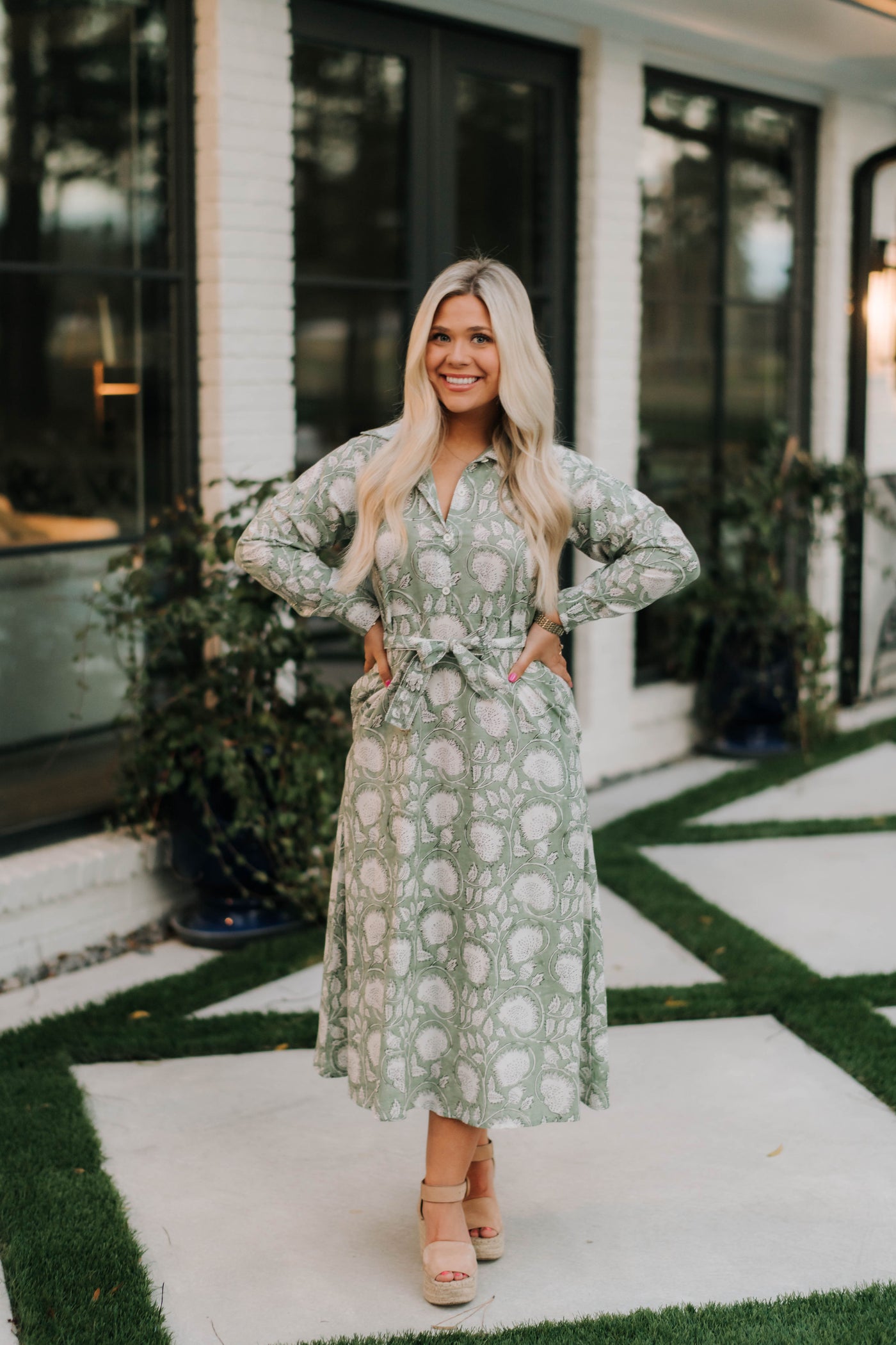 Green Midi Shirtdress