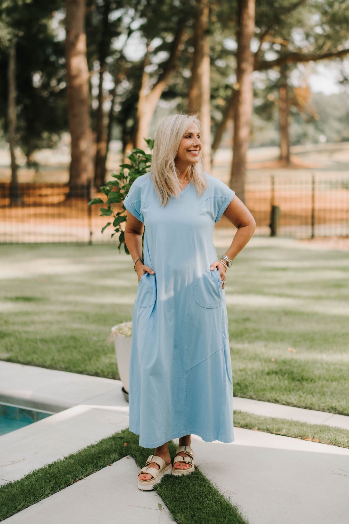 Light Blue Cotton Maxi