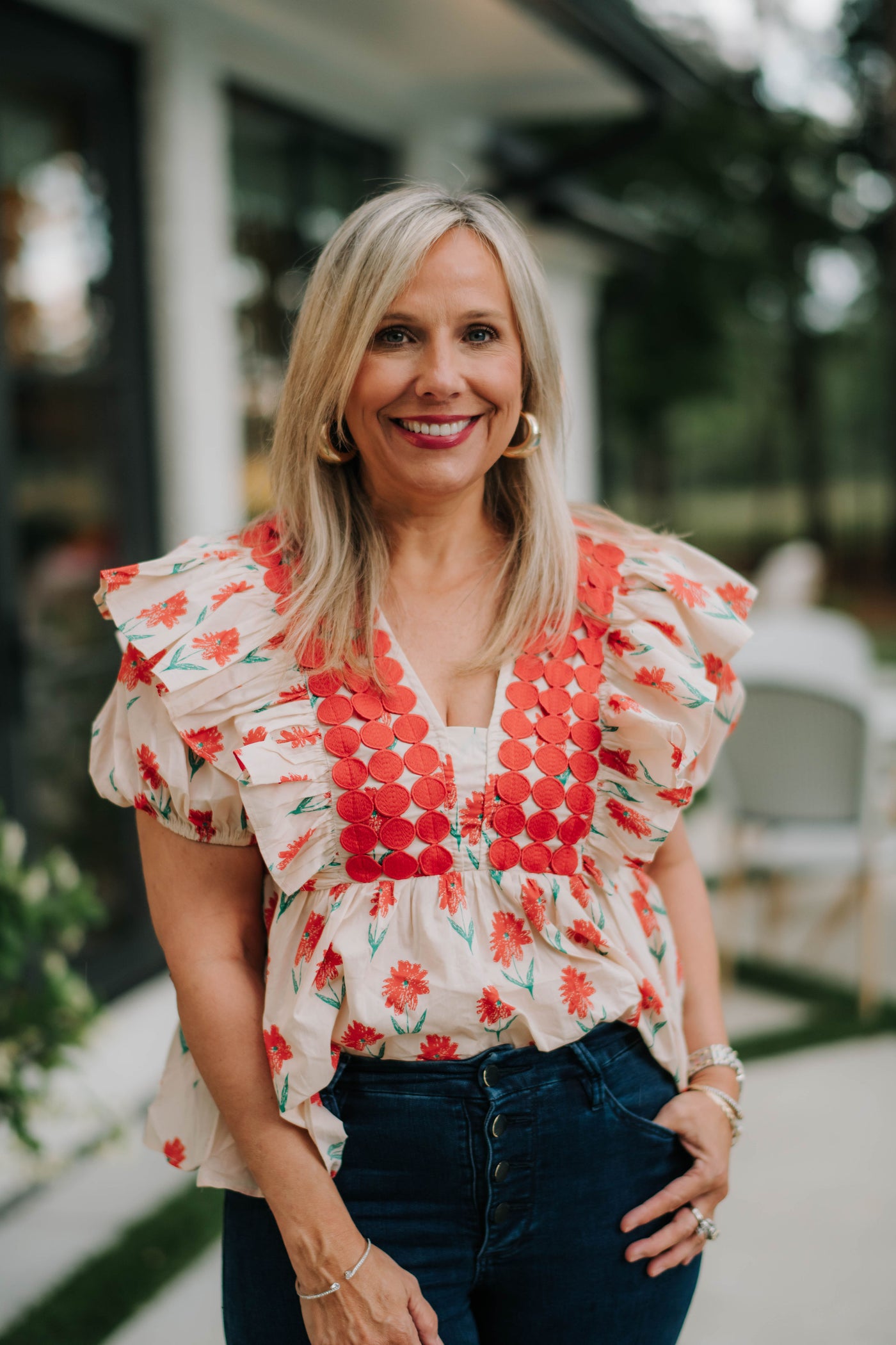 Coral Poppy Top