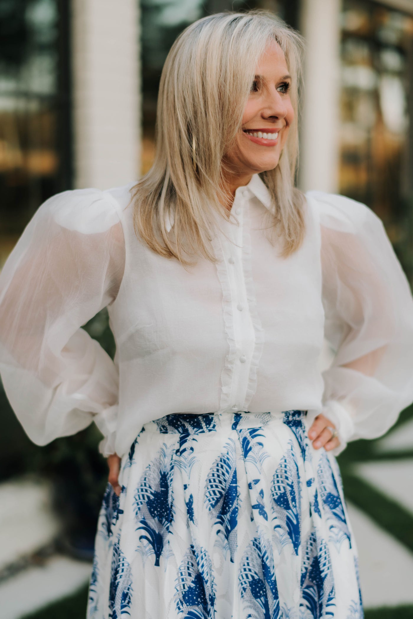 White Puff Sleeve Blouse