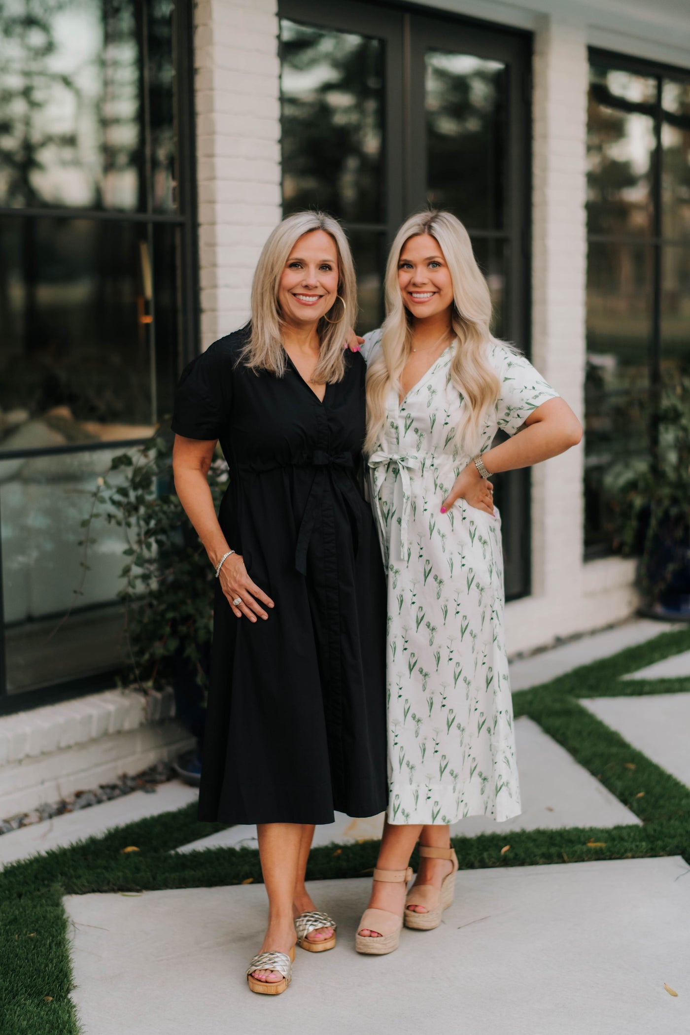 Green and White Floral Maxi Dress