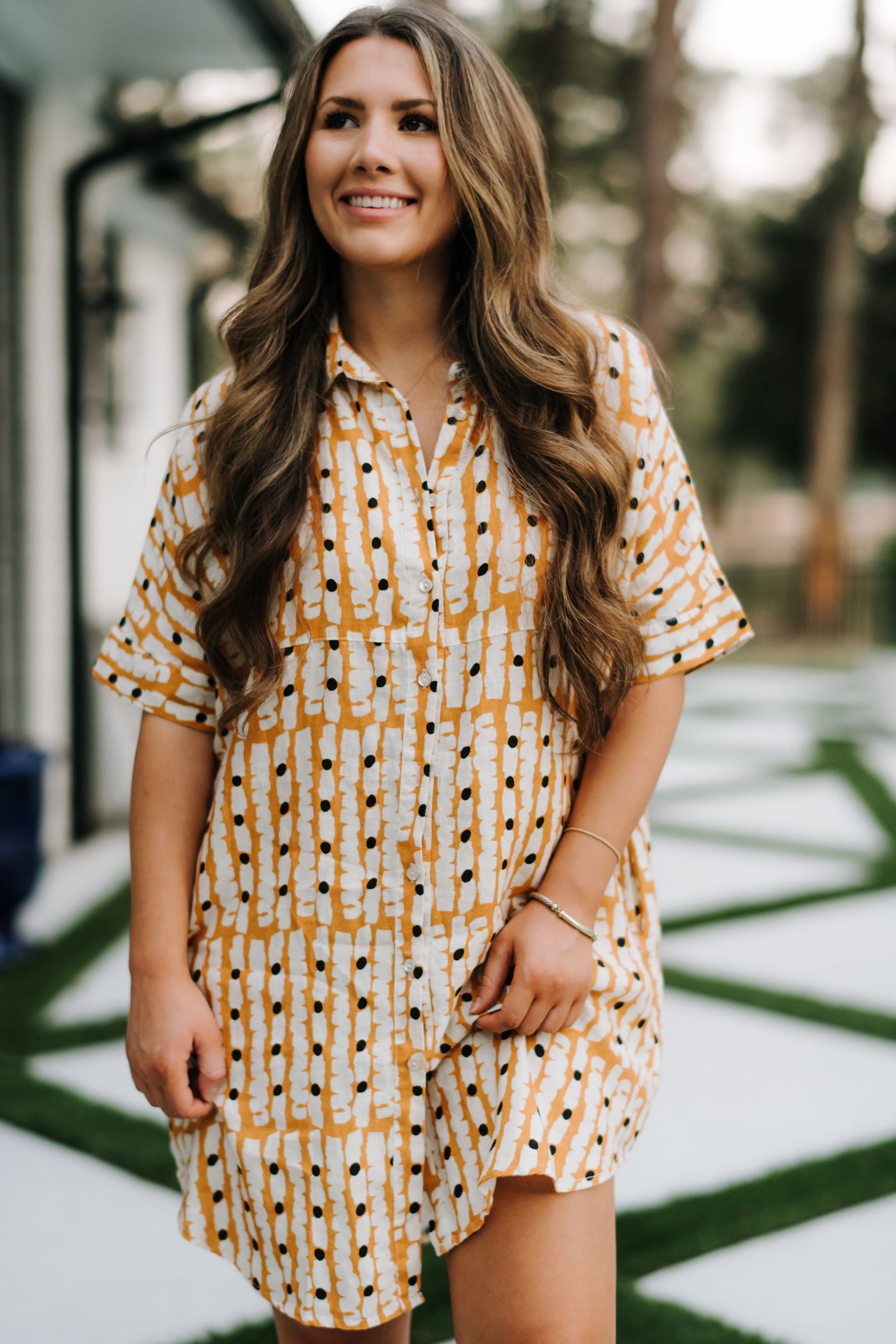 Printed Shirt Dress