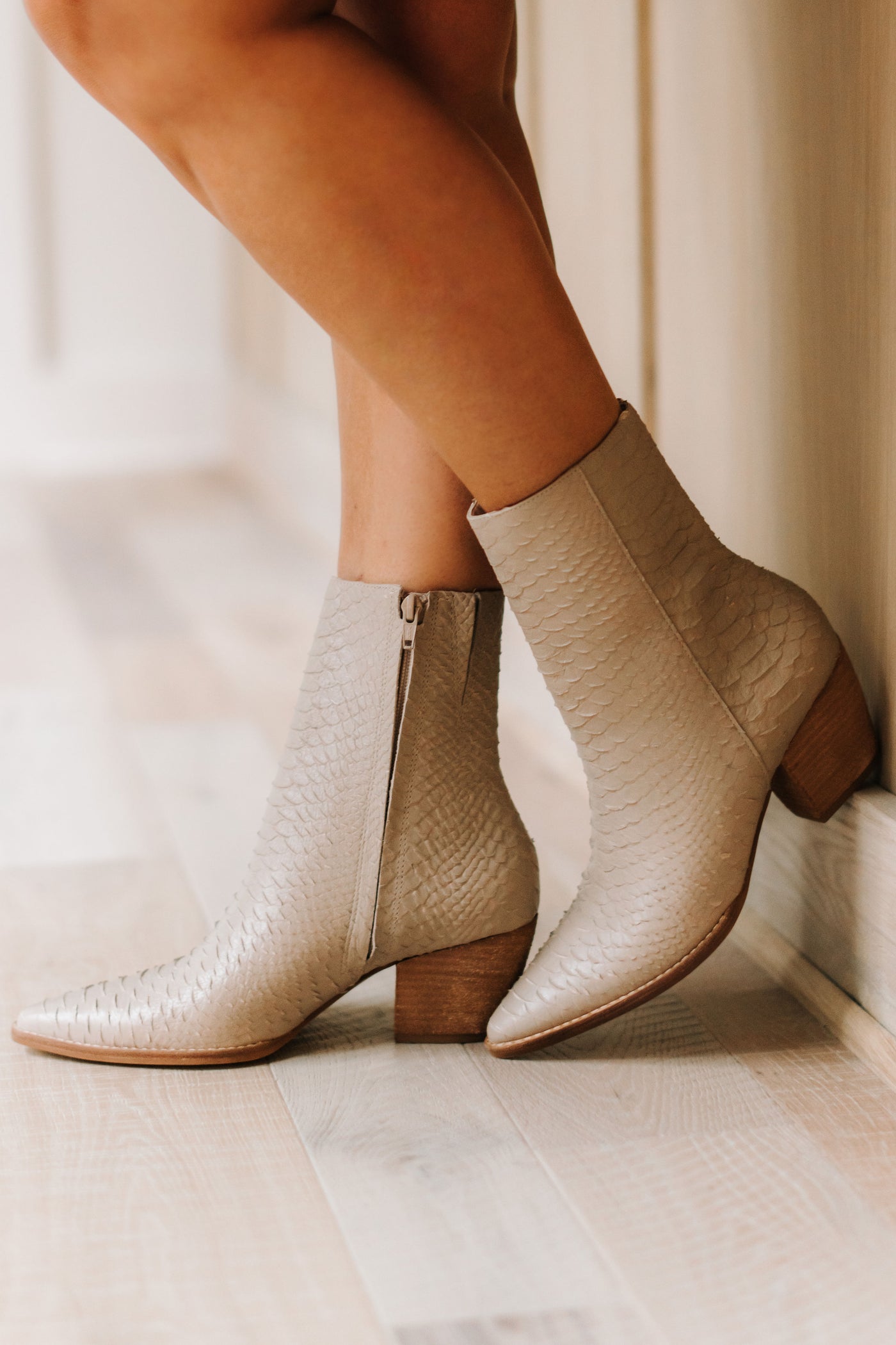 Caty Ivory Snake Bootie